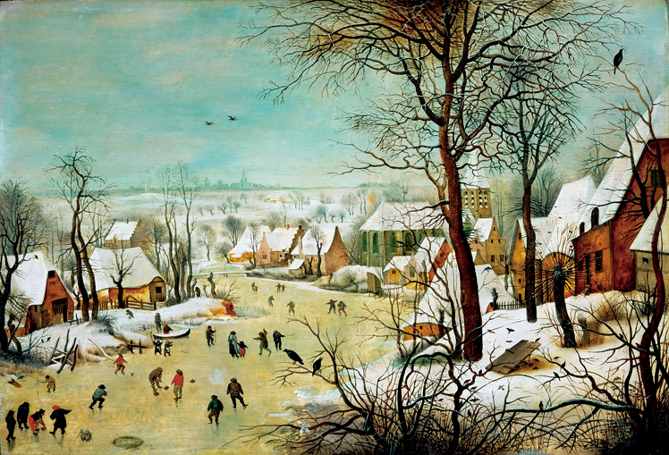  彼得·勃鲁盖尔 Bruegel Pieter—— 有滑雪者和捕鸟器的风景